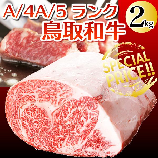 ギフト 鳥取和牛 （黒毛和牛肉） 鳥取県産 サーロイン ロース２キロブロック肉 送料無料