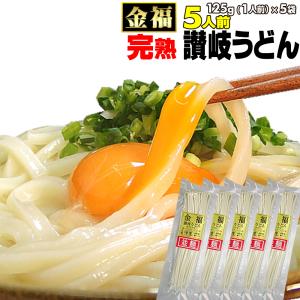 送料無料 うどん 金福完熟 讃岐うどん ！1人前食べ切り個包装タイプ！5食セット ネコポス お試し 讃岐 送料無 激安 さぬきうどん