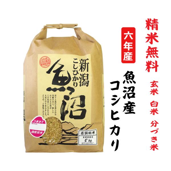 5年産 コシヒカリ 魚沼産 玄米5Kg 白米・７分づき・５分づき・３分づき・玄米・精米無料