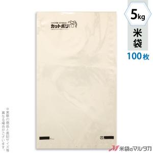 米袋 カットポリ 透明 無地 マイクロドット 5kg用 100枚セット PH-2000｜komebukuro