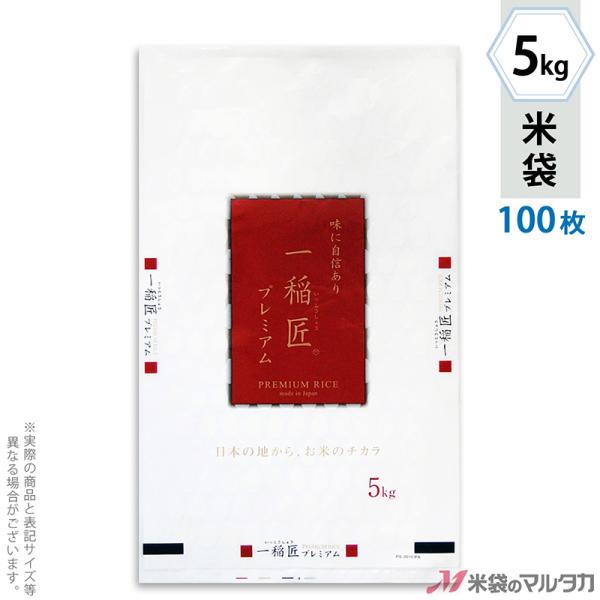 米袋 ポリ ストライトDX 一稲匠 プレミアム 5kg用 100枚セット PS-2010