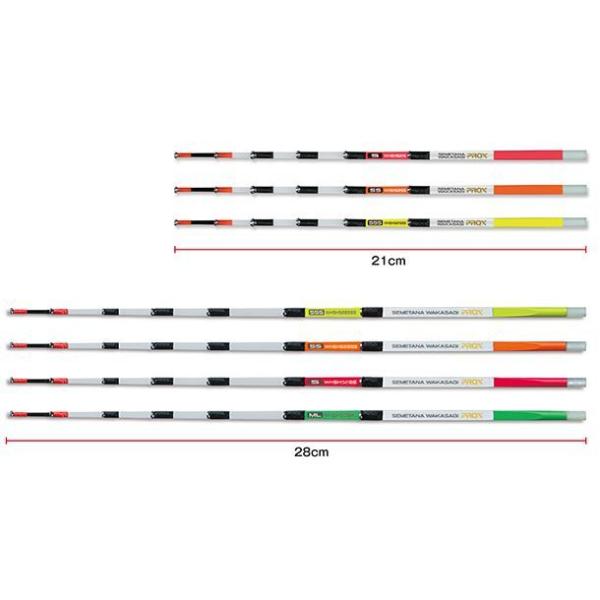 【メール便可】PROX　攻棚ワカサギ汎用扁平スケルトン穂先　S（蛍光レッド）28cm