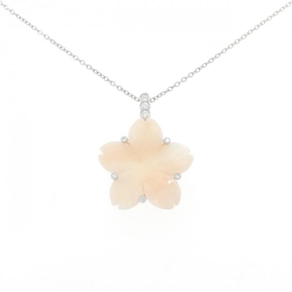 PT950/PT850 サクラ サンゴ ネックレス