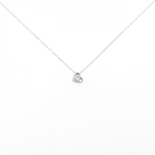K18WG ハート ダイヤモンド ネックレス 0.08CT
