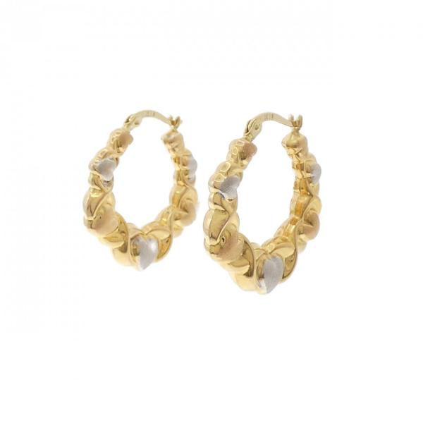 K18スリーカラー ハート ピアス