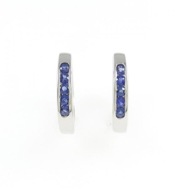 PT900 サファイヤ フープ ピアス 0.20CT