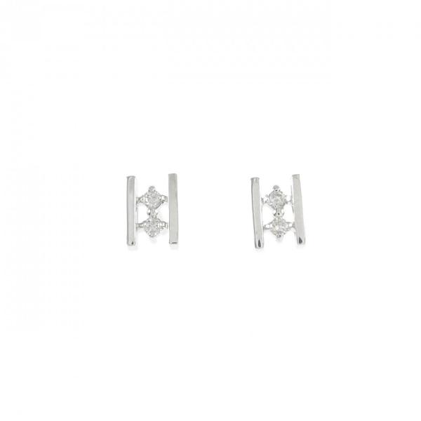 K10WG ダイヤモンド ピアス 0.04CT