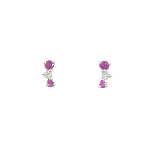 K18WG ルビー ピアス 0.26CT