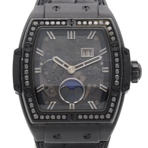ウブロ スピリットオブビッグバンムーンフェイズオールブラックダイヤモント 647.CI.1110.LR.1200 セラミック 自動巻