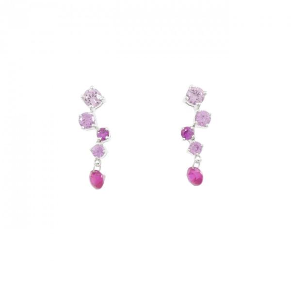 K18WG ルビー ピアス 0.24CT