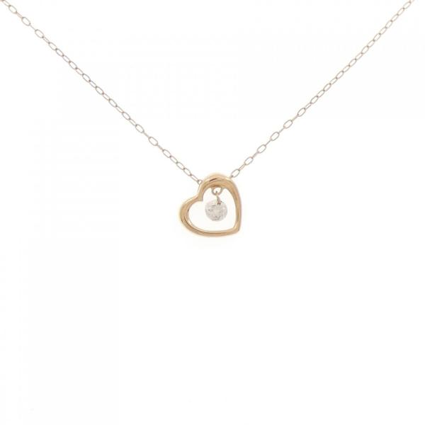 K18PG ハート ダイヤモンド ネックレス 0.08CT