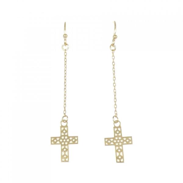 K18YG クロス ピアス