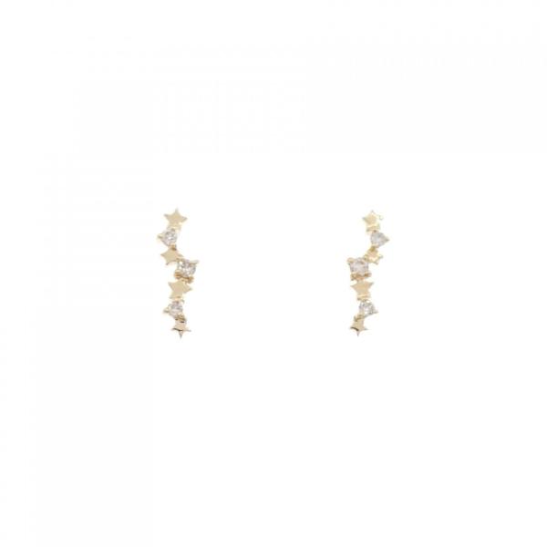 K10YG ダイヤモンド ピアス