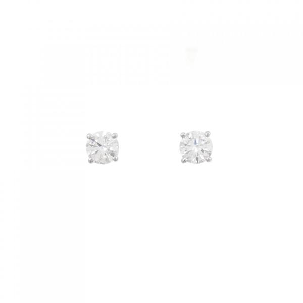 ティファニー ソリティア ピアス 0.46CT 0.47CT H VVS1-2 EXT