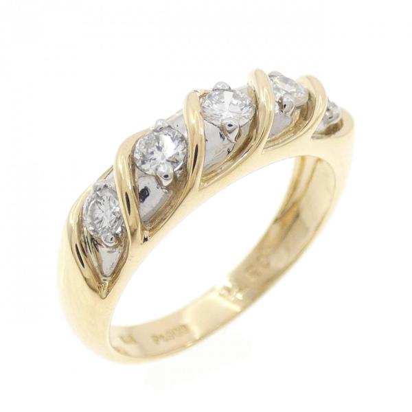 K18YG/PT900 ダイヤモンド リング 0.376CT