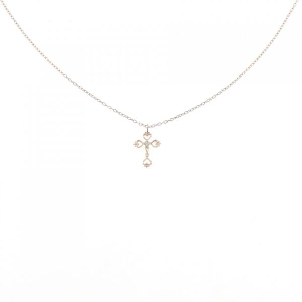 K10PG クロス ダイヤモンド ネックレス