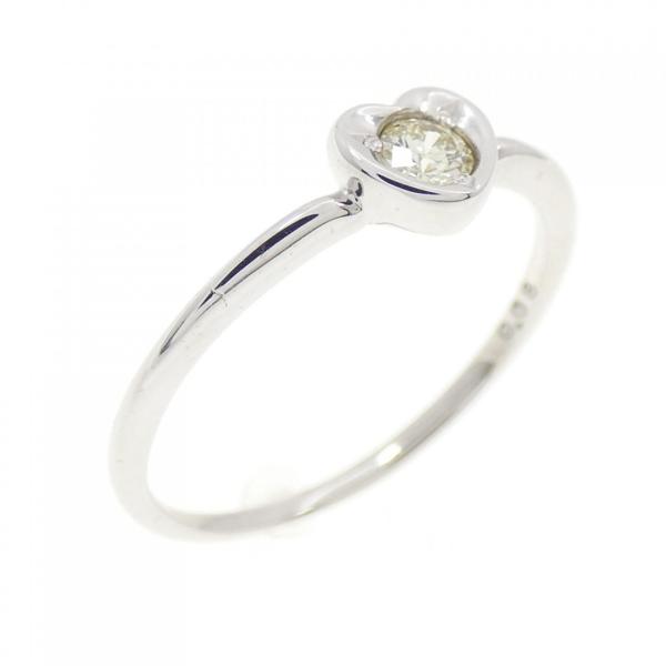 K10WG ハート ダイヤモンド リング 0.08CT