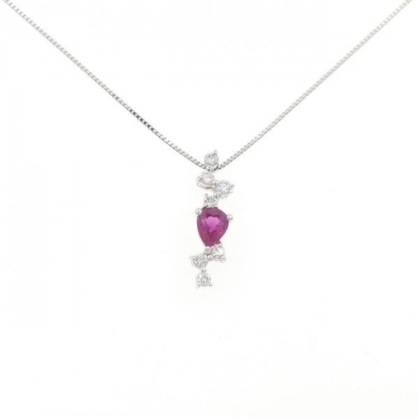 PT900/PT850 ルビー ネックレス 0.58CT