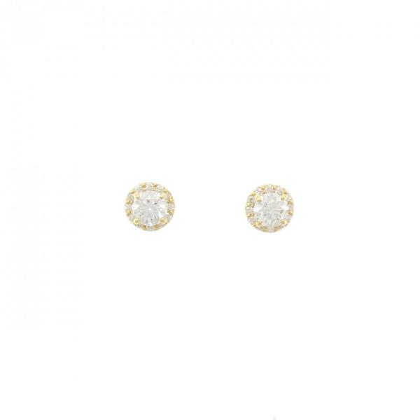 【リメイク】K18YG/ST ダイヤモンド ピアス 0.247CT 0.263CT E-F SI2 ...