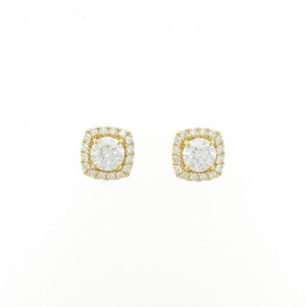 【リメイク】K18YG/ST ダイヤモンド ピアス 0.516CT 0.522CT G SI2 EX...