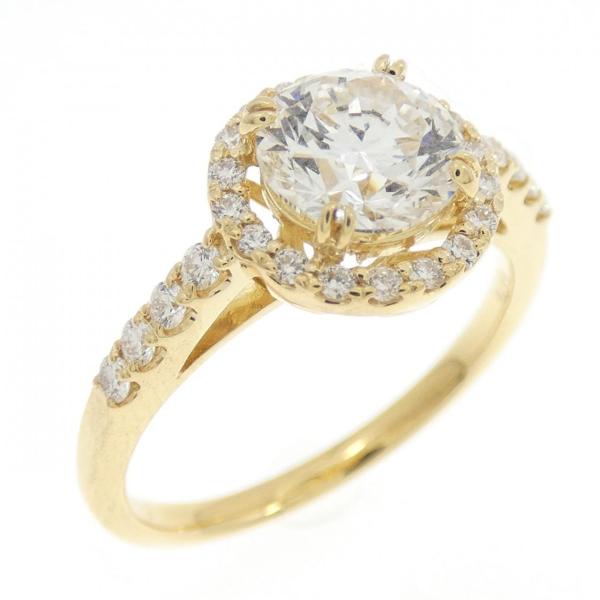 K18YG ダイヤモンド リング 1.023CT G SI1 EXT H&amp;C