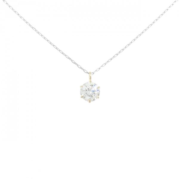 K18YG/PT850 ダイヤモンド ネックレス 0.26CT E VVS1 3EXT