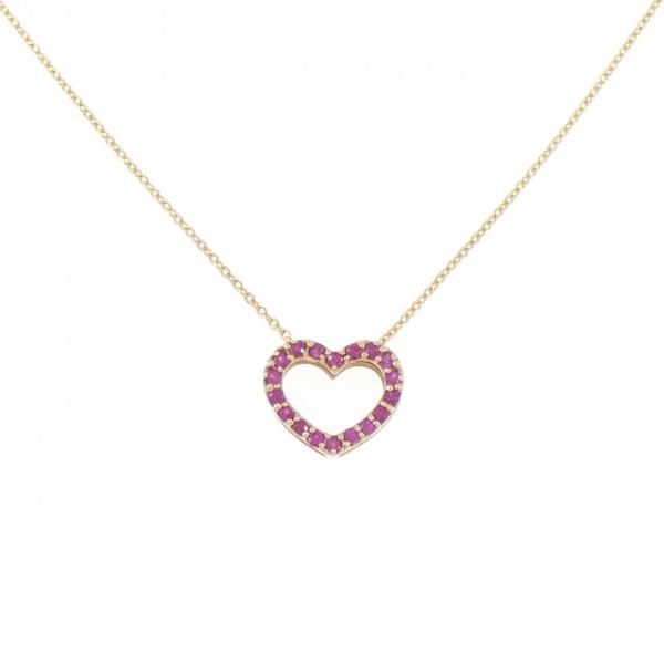 K18YG ハート ルビー ネックレス 0.22CT