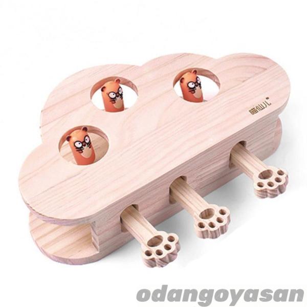 猫 モグラ叩き おもちゃ 猫のおもちゃ 木製 もぐらたたき つめとぎ 段ボール 休憩ベッド 三用 木...