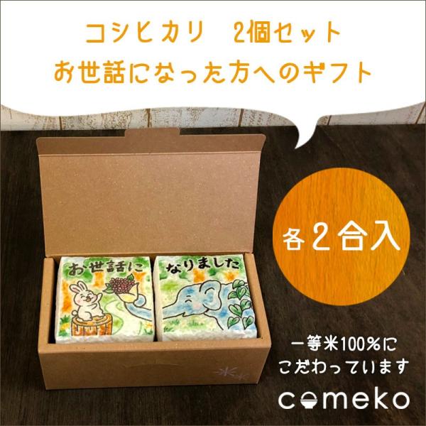 米ギフト お世話になりました 2個セット 引っ越し　退職　御礼　お返し　お礼　内祝い　挨拶
