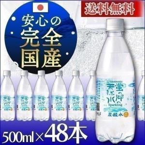 強炭酸水 炭酸水 500ml 48本 安い 送料無料 まとめ買い 蛍の郷の天然水 スパークリング 九州産 代引き不可