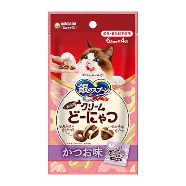 ユニ・チャーム　銀のスプーン　お魚味クリームどーにゃつ　かつお味　２４ｇ