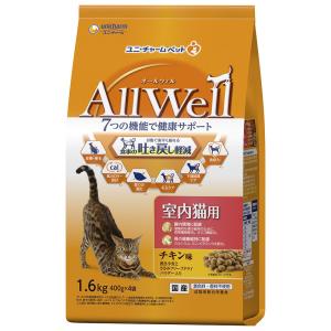 ユニ・チャーム　ＡｌｌＷｅｌｌ（オールウェル）　室内猫用　チキン味　１．６ｋｇ｜komeri