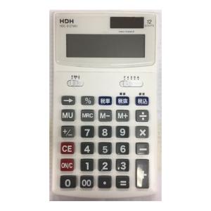 ＨＤＨ　ジャストサイズ電卓　１２桁・税計算・早打ち機能　ホワイト　ＨＤＣ−０１２ＴＷＨ｜komeri