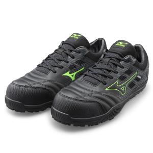 ミズノ　安全靴　ＡＬＭＩＧＨＴＹ　ＴＤ２１１Ｌ　ブラック×グリーン　２７．５ｃｍ｜komeri