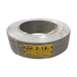 富士電線 VVFケーブル 2芯×1.6mm 100m巻 灰(黒・白)『沖縄県 富士電線 VVFケーブル 2芯×1.6mm 100m巻 灰(黒・白)『沖縄県