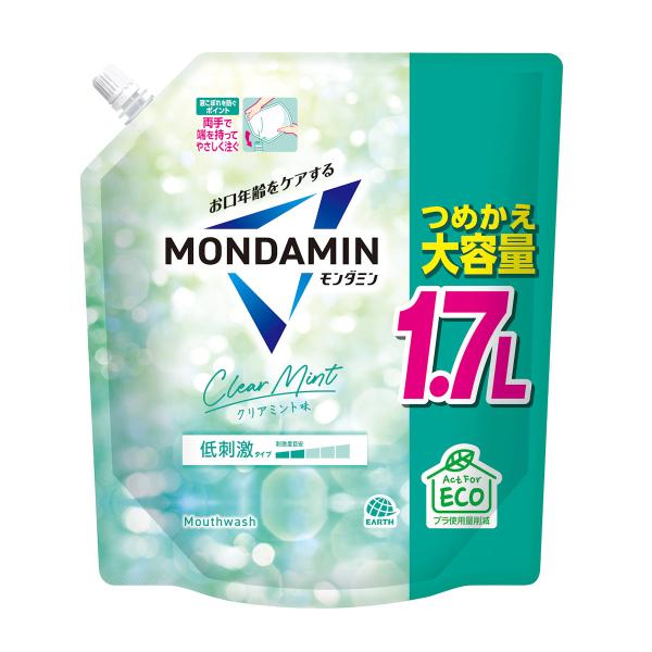 アース製薬　モンダミン　クリアミント　詰替用　大容量１．７Ｌ