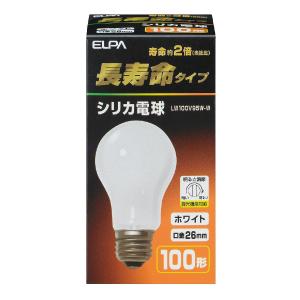 ＥＬＰＡ　長寿命シリカ電球　ＬＷ１００Ｖ９５Ｗ−Ｗ　　ホワイト｜komeri