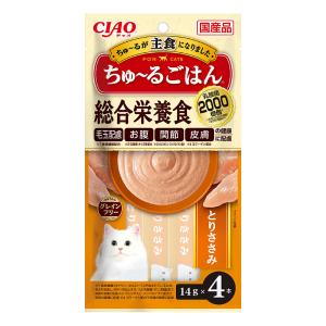 いなば　ＣＩＡＯ（チャオ）　ちゅ〜るごはん　とりささみ　１４ｇ×４本入り｜komeri