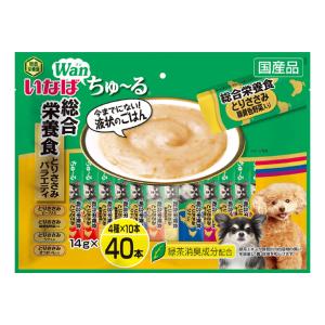 いなば　Ｗａｎちゅ〜る　総合栄養食　とりささみバラエティ　１４ｇ×４０本入り｜komeri