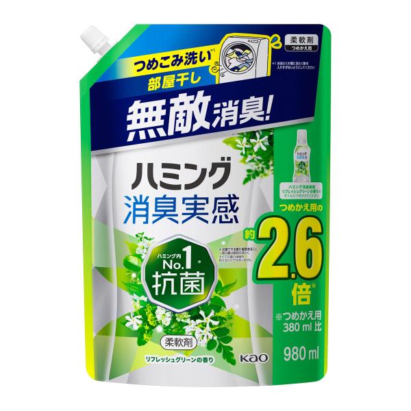 花王　ハミング消臭実感　リフレッシュグリーン　詰替用　９８０ｍＬ 6個セット