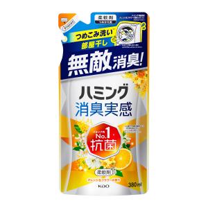 花王　ハミング消臭実感　オレンジ＆フラワー　詰替用　３８０ｍＬ 3個セット｜komeri