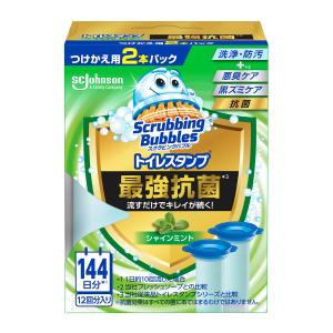 ジョンソン　スクラビングバブル　トイレスタンプ　最強抗菌　シャインミント　付替用　２個パック｜komeri