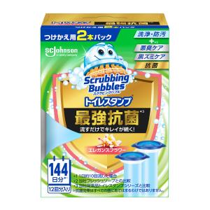 ジョンソン　スクラビングバブル　トイレスタンプ　最強抗菌　エレガンスフラワー　付替用　２個パック｜komeri