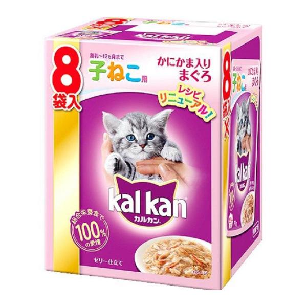 マースジャパン　カルカン　パウチ　子ねこ用　かにかま入りまぐろ　ゼリー仕立て　７０ｇ×８袋入り