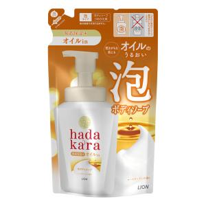 ライオン　ハダカラ（ｈａｄａｋａｒａ）　ボディソープ　泡で出てくるオイルインタイプ　ローズガーデンの香り　詰替用　４２０ｍＬ｜komeri