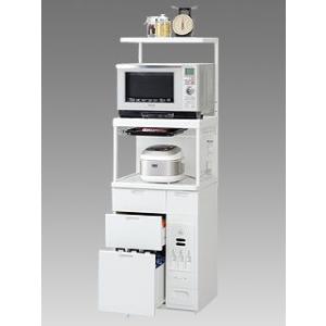 レンジ台　ＣＢＵ−２３８Ｗ　ホワイト／上棚・米びつ付き