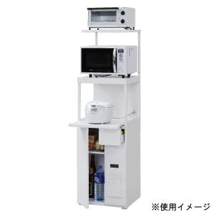 エムケー精工　ＭＫレンジ台　ファインキッチン　米びつ１２ｋｇ付　幅４８×奥行５０×高さ１６６ｃｍ　ＳＫＵ−３１１Ｗ