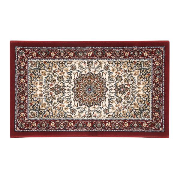 アテーナライフ　ベルギー製　ウィルトン玄関マット　ダビンチ　メダリオン　レッド　５０×８０ｃｍ