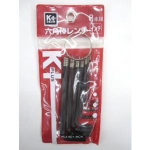 Ｋ＋ＧＥＡＲ　六角棒レンチ８本組インチ　Ｋ６−１００８Ｙ｜komeri