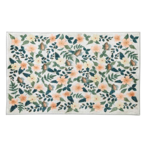 アテーナライフ　プリント玄関マット　ボタニカル　８０×５０ｃｍ